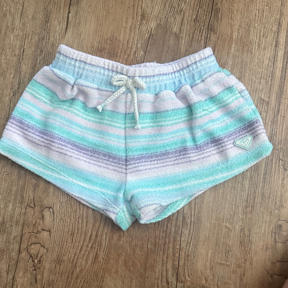 Roxy Aqua and Lavender Striped Shorts